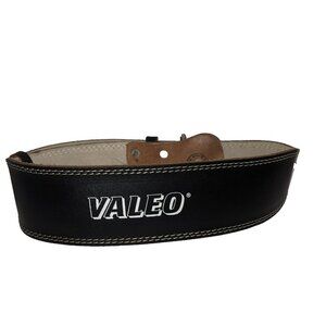 Valeo Weight Lifting Belt Leather Black Sz Large Adjustable Padding Back Support